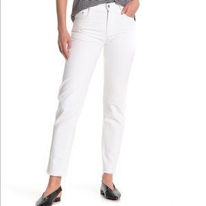 Tractr High rise Slim Straight Jeans White